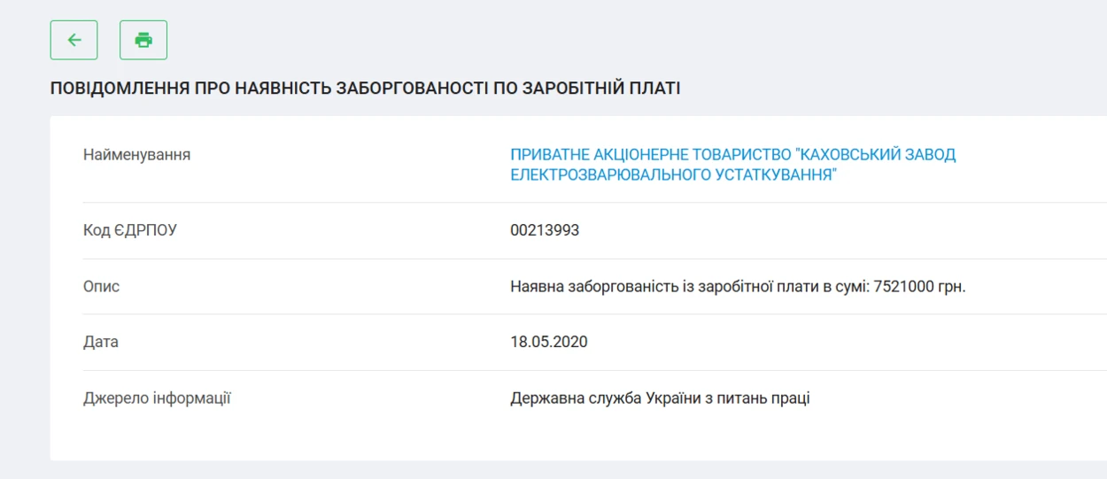 Повідомлення про заборгованість