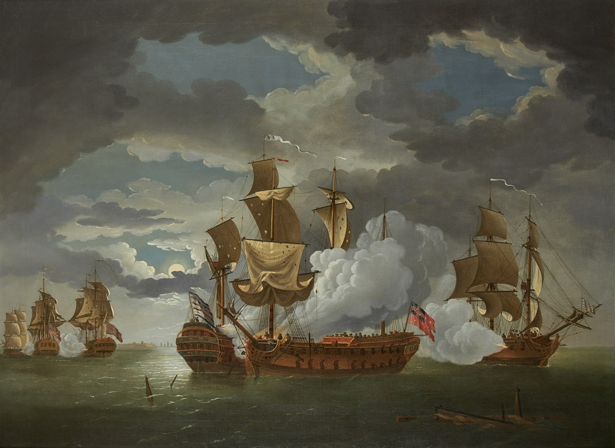 Битва між «Сепарісом» та "Боном Річардом», картина Річарда Патона, 1780 рік