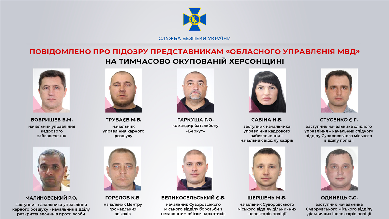 Частина з викритих колаборантів, причетних до діяльності карального органу