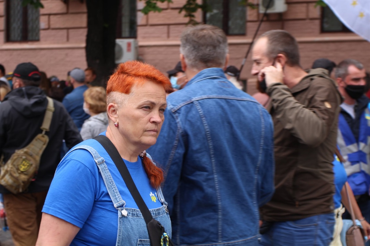 Оксана Погомій під час однієї з акцій