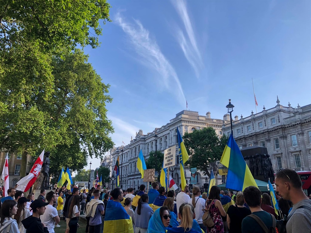 Мітинг на підтримку України. Напроти Downing Street. Травень 2022 року