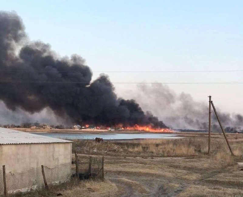 Пожежі на Кінбурнському півострові, фото із соцмереж
