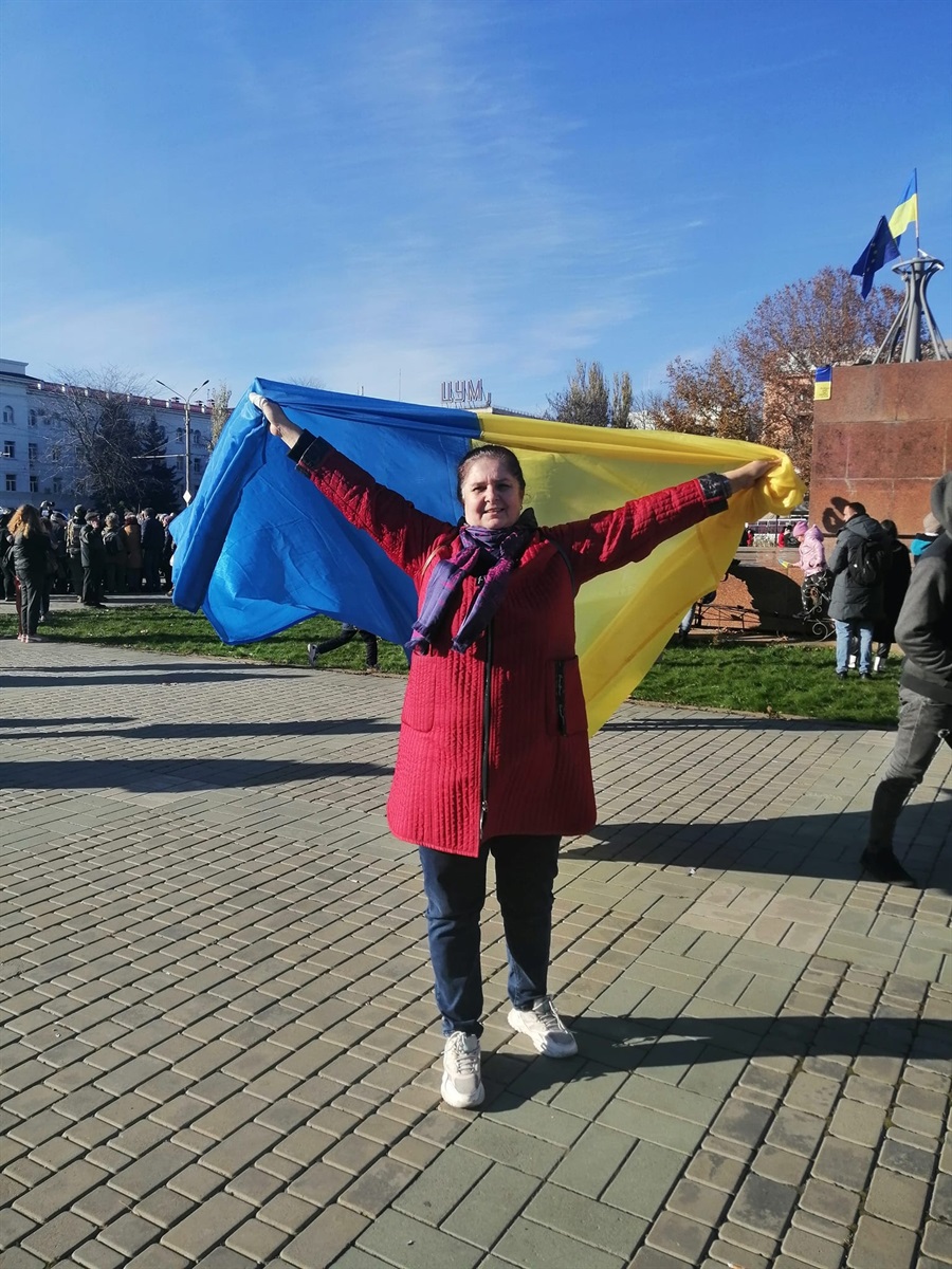 Інна Микуцька у деокупованому Херсоні 21.11.2022 року
