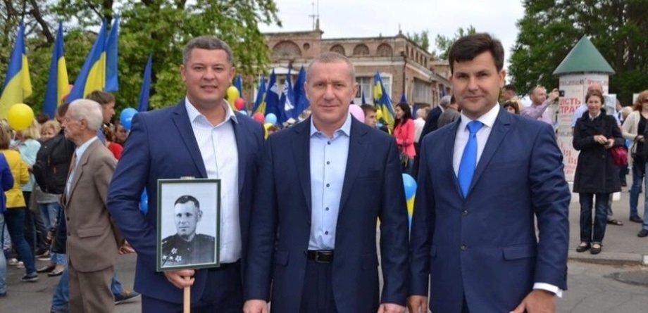 Єгор Устинов (ліворуч) із Василем Федіним та колаборантом Сергієм Черевко