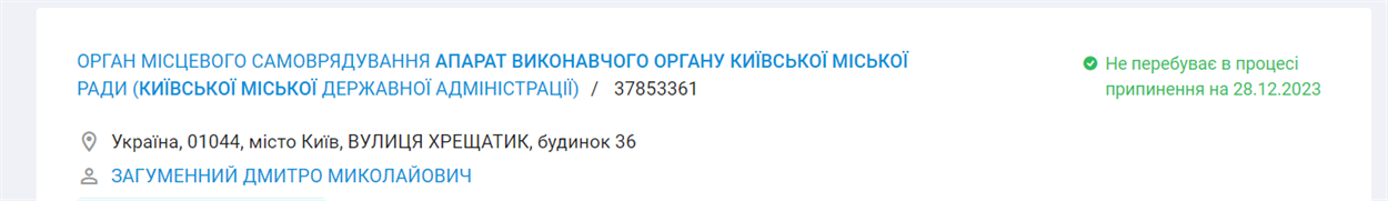 Дані про апарат КМДА