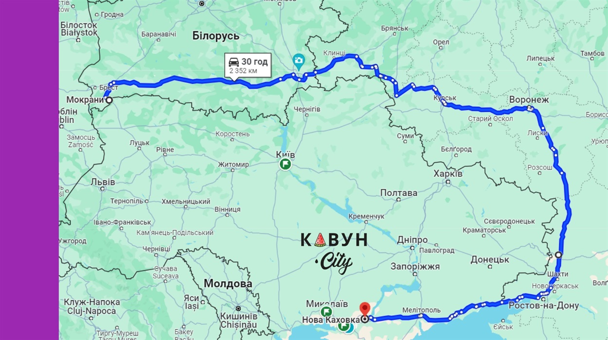 Візуалізація виїзду з окупованих територій через пункт пропуску на кордоні Україна — Білорусь