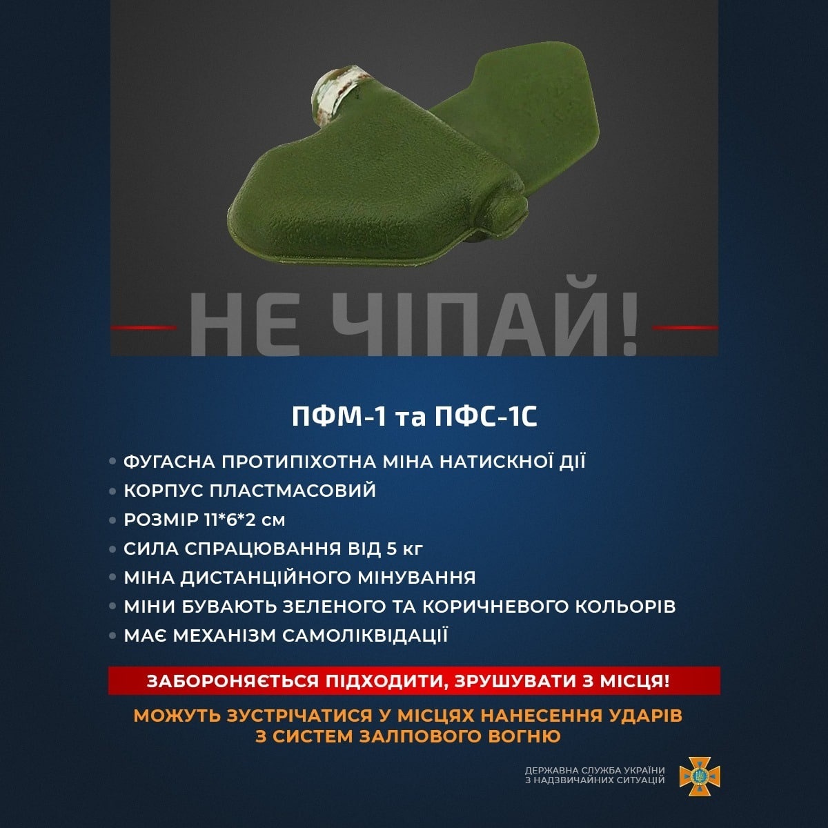 Правила поводження з міною-«пелюстком»