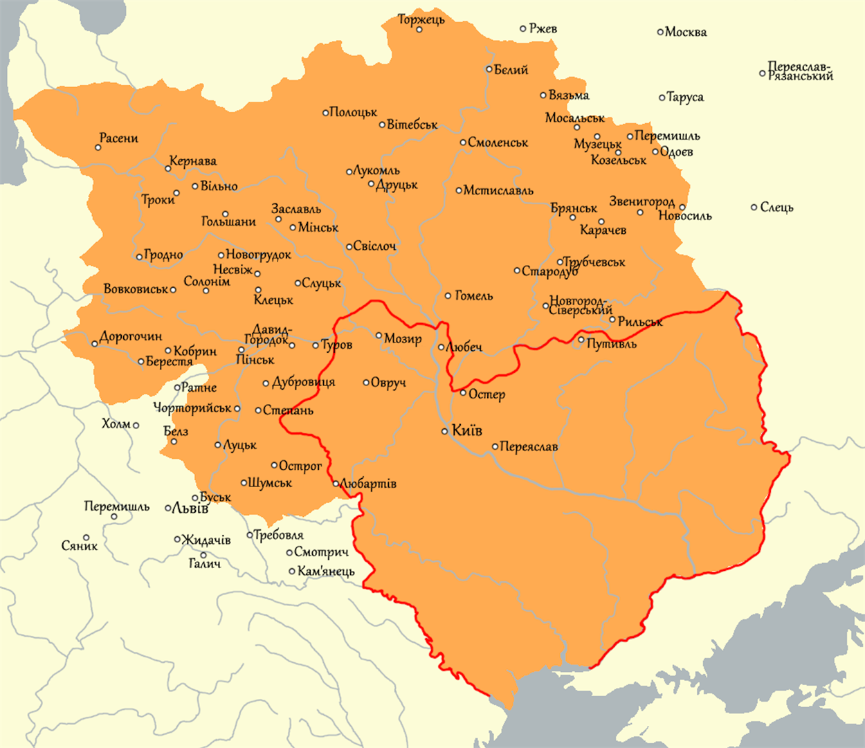 Карта володінь Семена Олелькович