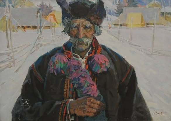 Петро Сахро (1918- 1987). Портрет народного майстра Корпанюка. 1967. Полотно, олія.