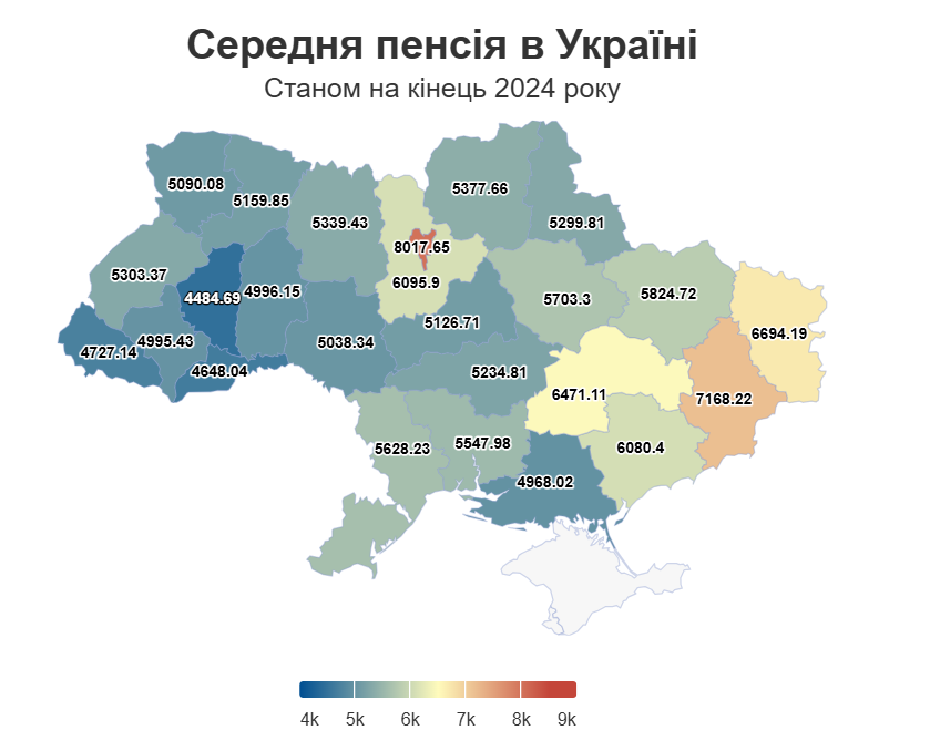 Середня пенсія в Україні станом на кінець 2024 року