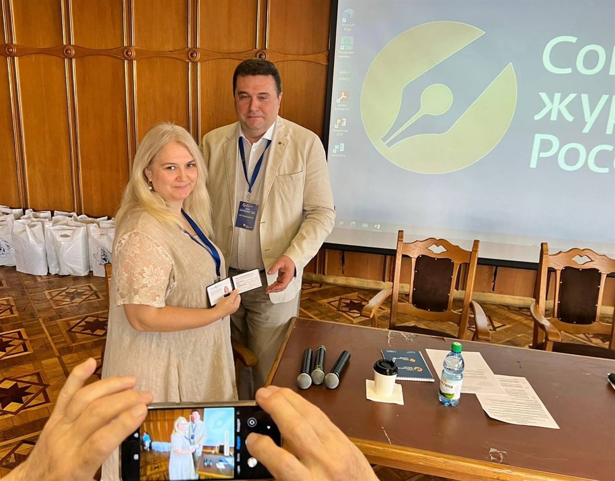 Шелестенко вступає в російський союз журналістів у 2022 році