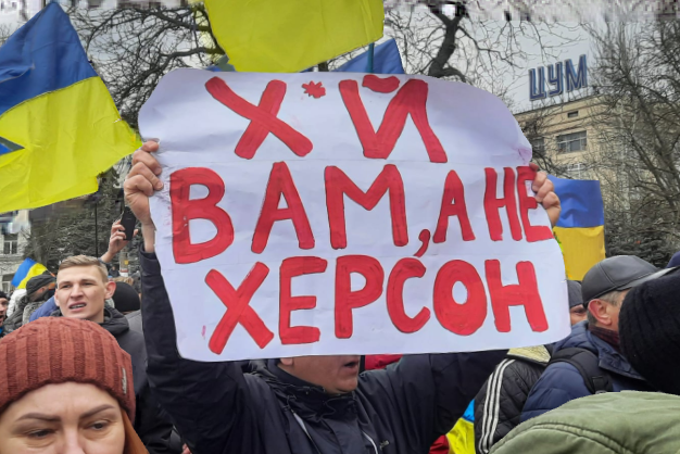 Фото Олександра Корнякова, березень 2022 року в Херсоні
