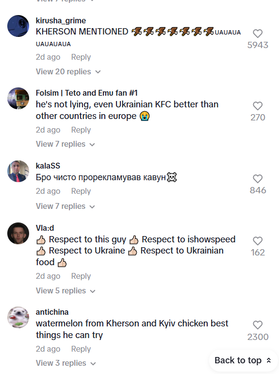 Коментарі під відео
