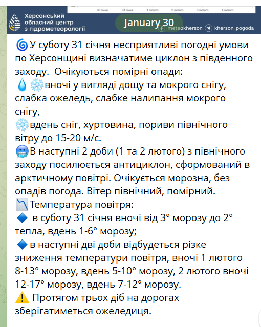 Повідомлення про зміни погоди