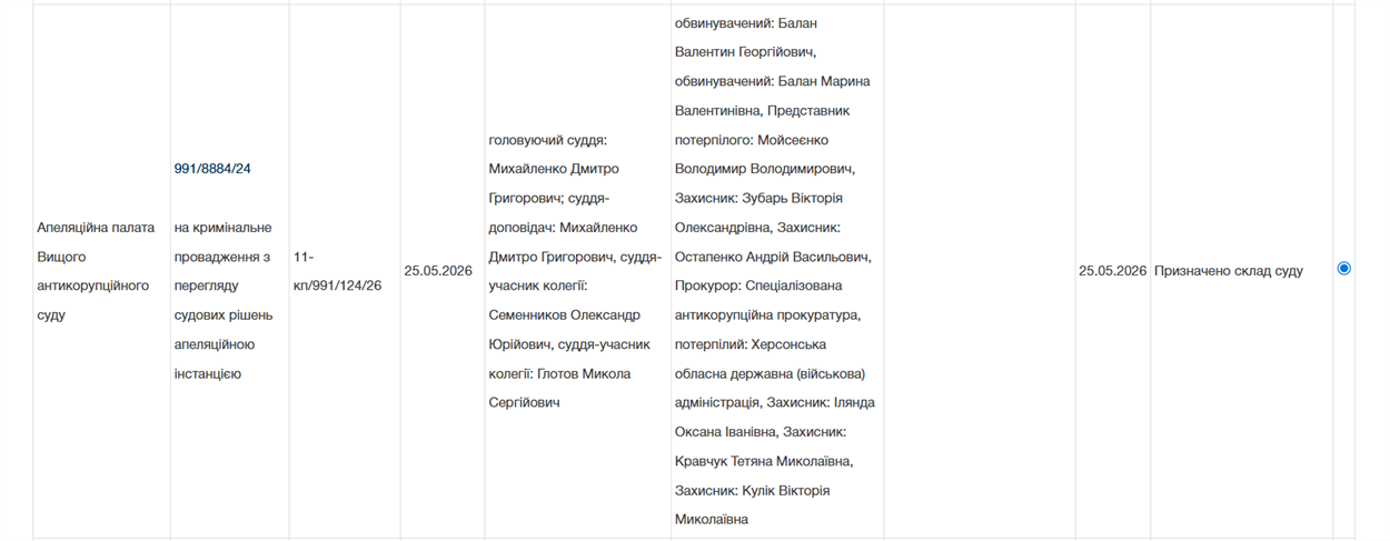 Апеляція Світлани Васіної