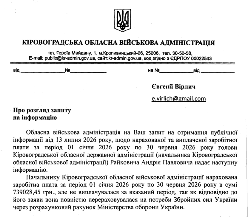 Зарплати очільників ОВА по всій Україні