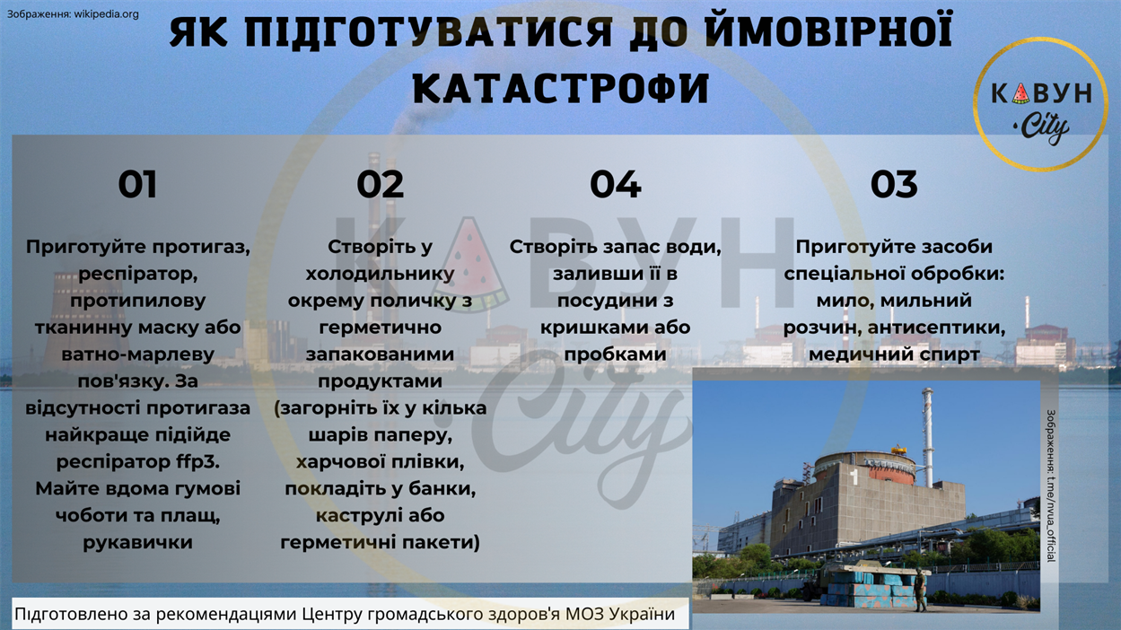 Як підготуватися до ймовірної аварії на Запорізькій АЕС